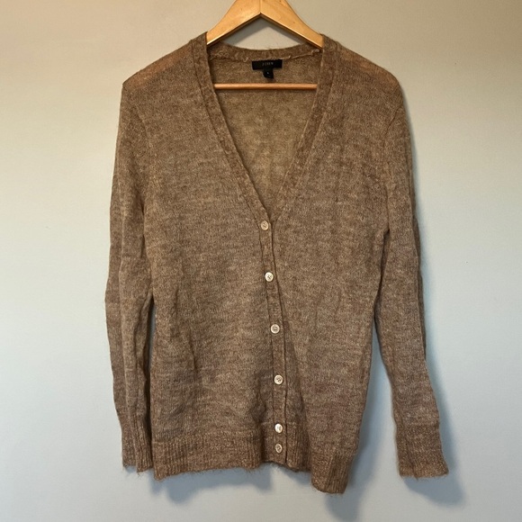 J. Crew Kid Mohair Blend Tan Cardigan - Picture 1 of 5